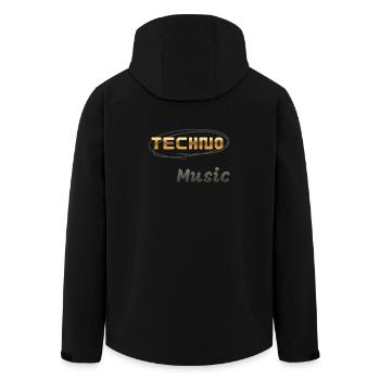 Techno-Musik - Recycelte Männer Softshell-Jacke von Stanley/Stella - Schwarz - Hinten - AI Model Male 185 light (185cm)