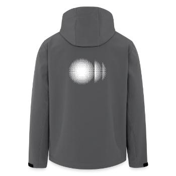 Halbton-Klingel-Sonnenstrahl - Recycelte Männer Softshell-Jacke von Stanley/Stella - Anthrazit - Hinten - AI Model Male 185 light (185cm)