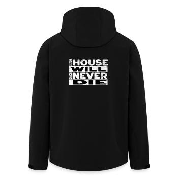 house will - Recycelte Männer Softshell-Jacke von Stanley/Stella - Schwarz - Hinten - AI Model Male 185 light (185cm)