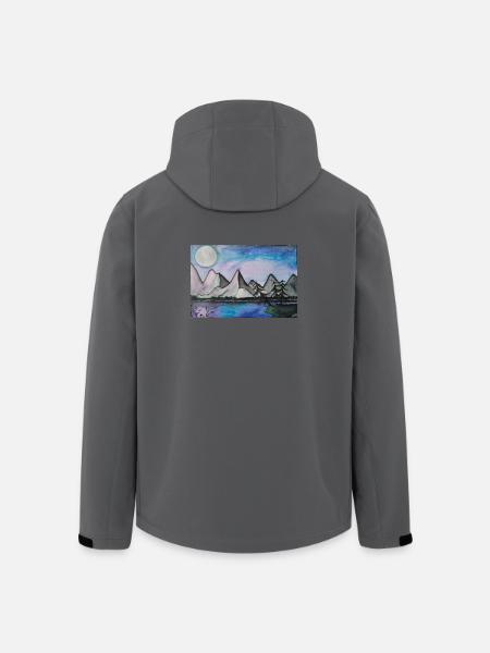 Moonlit night at the quiet lake - Men’s Recycled Softshell Jacket by Stanley/Stella - black