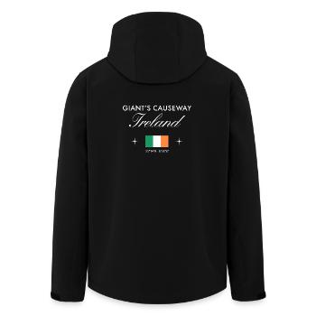 Giant's Causeway Northern Ireland Coordinates Souvenir - Men’s Recycled Softshell Jacket by Stanley/Stella - black - Back - AI Model Male 185 light (185cm)