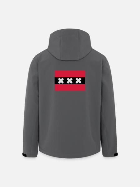 Drapeau de Amsterdam - Veste softshell homme en polyester recyclé Stanley/Stella - noir