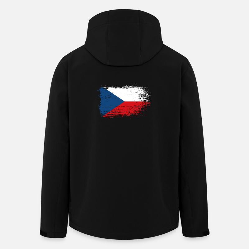 Tschechische Flagge Brush Splash - Recycelte Männer Softshell-Jacke von Stanley/Stella - Schwarz