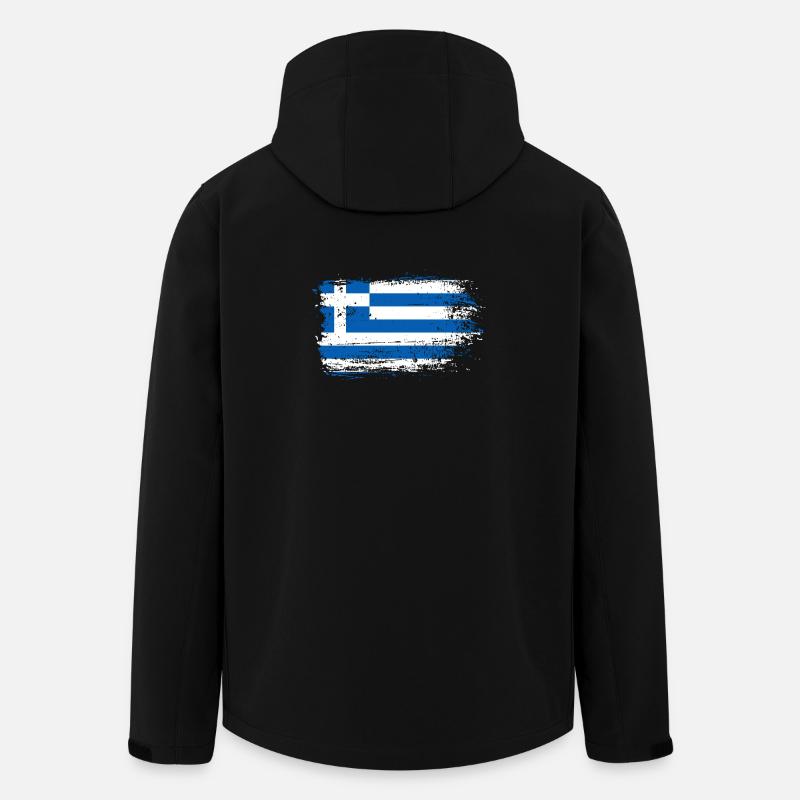 Croquis du drapeau grec grunge - Veste softshell homme en polyester recyclé Stanley/Stella - noir