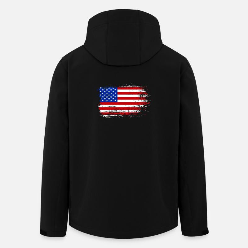 Coup de pinceau Drapeau américain - Veste softshell homme en polyester recyclé Stanley/Stella - noir