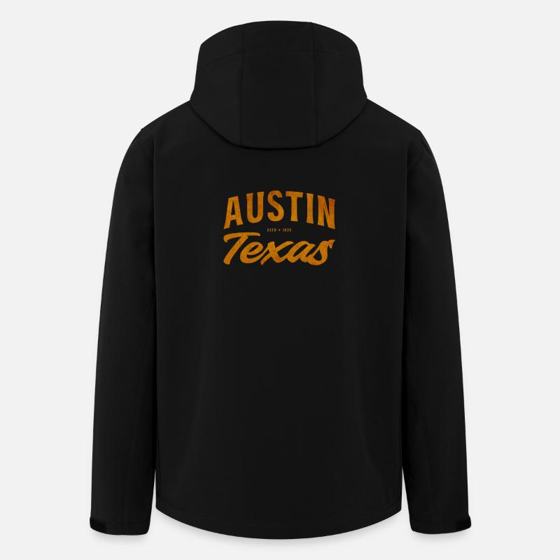 Austin Texas Vintage Lettering - Men’s Recycled Softshell Jacket by Stanley/Stella - black