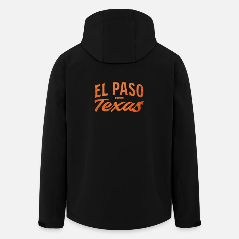 El Paso Texas Script Logo - Men’s Recycled Softshell Jacket by Stanley/Stella - black