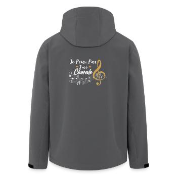J'Peux Pas J'Ai Chorale Cadeau Chanteur De Choeur - Veste softshell homme en polyester recyclé Stanley/Stella - charbon - Dos - AI Model Male 185 light (185cm)