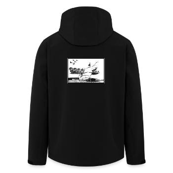 Flugzeugwrack - Recycelte Männer Softshell-Jacke von Stanley/Stella - Schwarz - Hinten - AI Model Male 185 light (185cm)