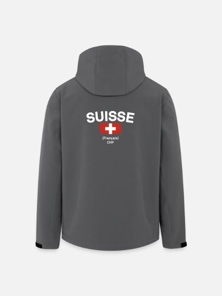 Suisse Flag CHF Francais - Men’s Recycled Softshell Jacket by Stanley/Stella - black