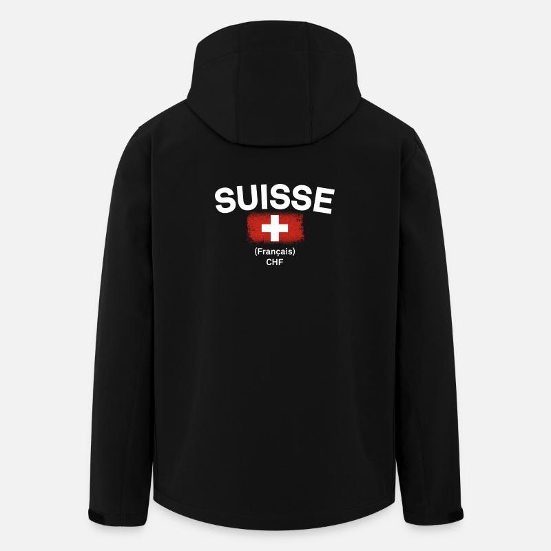 Suisse Flag CHF Francais - Men’s Recycled Softshell Jacket by Stanley/Stella - black