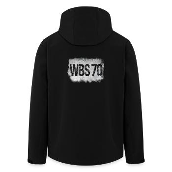 WBS 70 Wohnung DDR Plattenbau - Recycelte Männer Softshell-Jacke von Stanley/Stella - Schwarz - Hinten - AI Model Male 185 light (185cm)