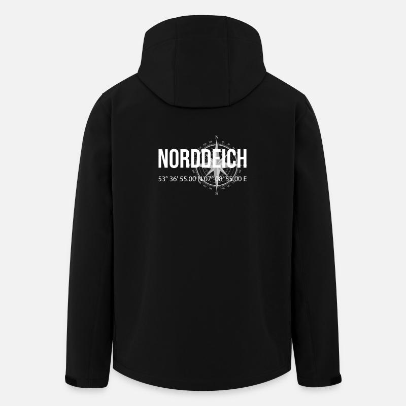 Koordinaten Norddeich - Recycelte Männer Softshell-Jacke von Stanley/Stella - Schwarz