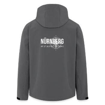 Koordinaten Nürnberg - Recycelte Männer Softshell-Jacke von Stanley/Stella - Anthrazit - Hinten - AI Model Male 185 light (185cm)