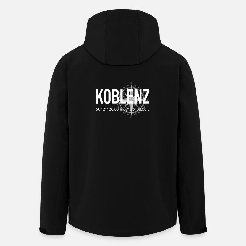 Koordinaten Koblenz - Recycelte Männer Softshell-Jacke von Stanley/Stella - Schwarz