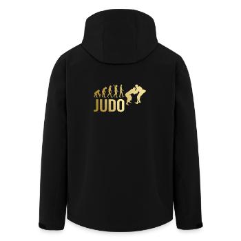 Judo Evolution - Recycelte Männer Softshell-Jacke von Stanley/Stella - Schwarz - Hinten - AI Model Male 185 light (185cm)