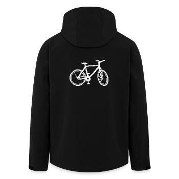 Retro Bicycle Line Art Design - Men’s Recycled Softshell Jacket by Stanley/Stella - black - Back - AI Model Male 185 light (185cm)