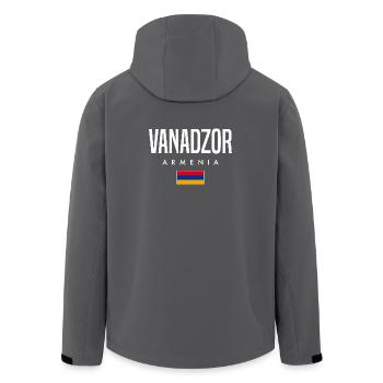 Vanadzor Armenien - Recycelte Männer Softshell-Jacke von Stanley/Stella - Anthrazit - Hinten - AI Model Male 185 light (185cm)