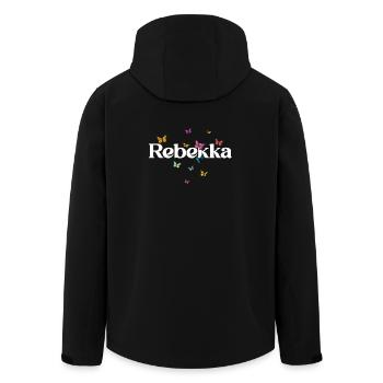 Beau nom de fille avec des papillons REBEKKA - Veste softshell homme en polyester recyclé Stanley/Stella - noir - Dos - AI Model Male 185 light (185cm)