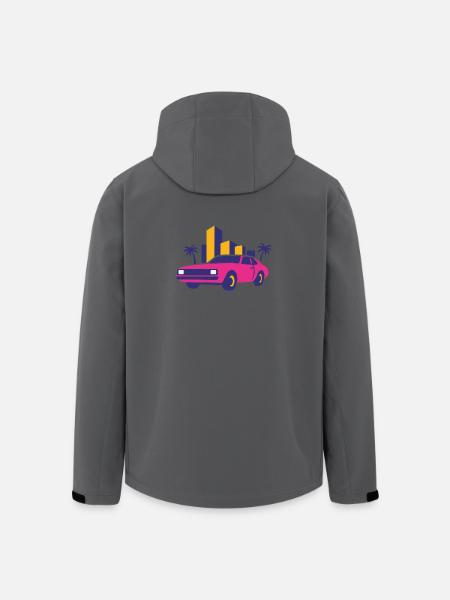 Retro Neon Skyline Limousine - Men’s Recycled Softshell Jacket by Stanley/Stella - black