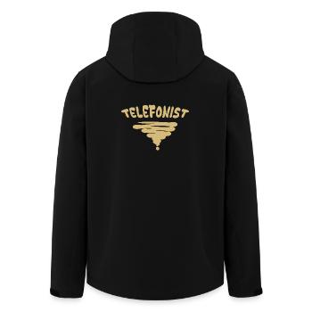 Occupation: Telephone operator - Men’s Recycled Softshell Jacket by Stanley/Stella - black - Back - AI Model Male 185 light (185cm)