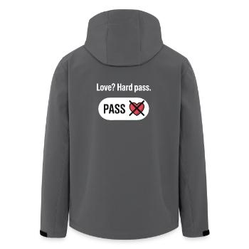 Anti Valentine Love? Hard Pass Funny Design - Men’s Recycled Softshell Jacket by Stanley/Stella - anthracite - Back - AI Model Male 185 light (185cm)