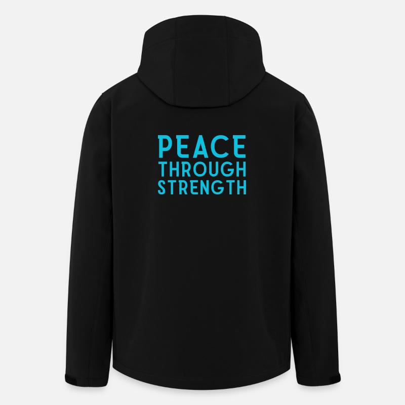 Peace Through Strength  - Men’s Recycled Softshell Jacket by Stanley/Stella - black