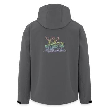 Rehherde im Regenbogen - Recycelte Männer Softshell-Jacke von Stanley/Stella - Anthrazit - Hinten - AI Model Male 185 light (185cm)
