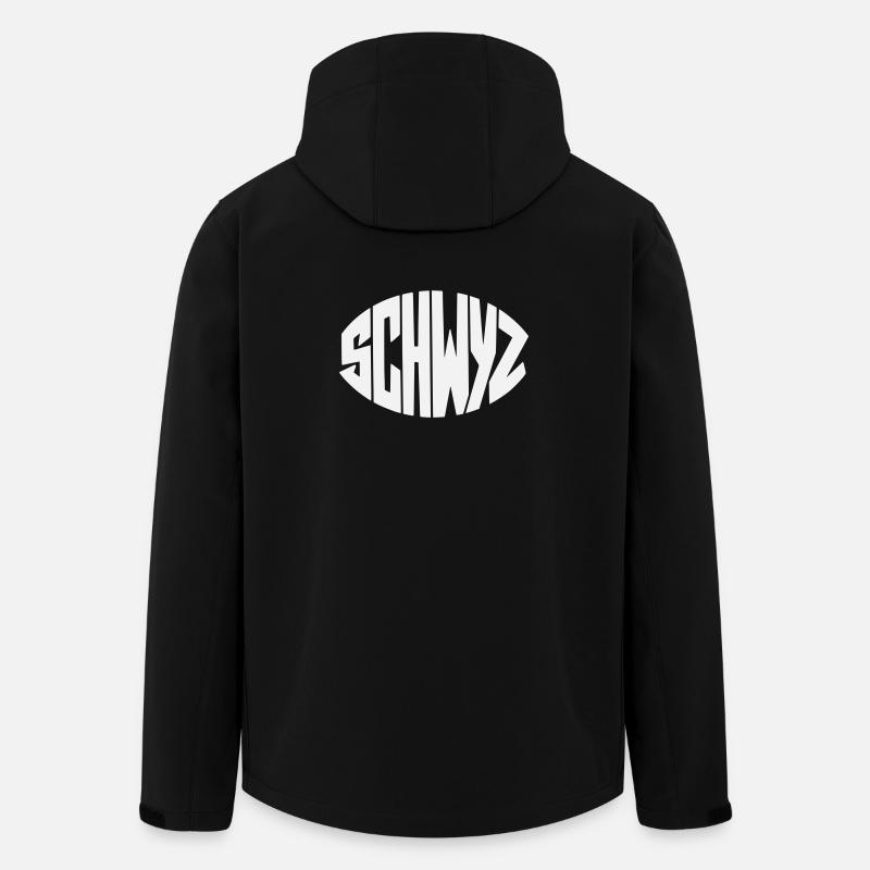 Police géométrique de Schwyz - Veste softshell homme en polyester recyclé Stanley/Stella - noir