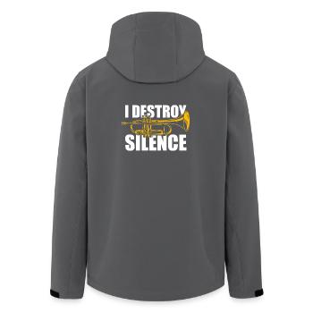 I destroy silence Trompete Trompetenspieler - Recycelte Männer Softshell-Jacke von Stanley/Stella - Anthrazit - Hinten - AI Model Male 185 light (185cm)