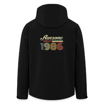 Awesome Seit 1996 Retro-Vibe - Recycelte Männer Softshell-Jacke von Stanley/Stella - Schwarz - Hinten - AI Model Male 185 light (185cm)