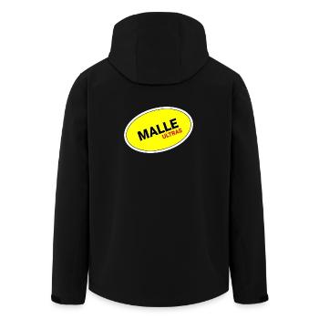 Autocollant ovale jaune Malle Ultras - Veste softshell homme en polyester recyclé Stanley/Stella - noir - Dos - AI Model Male 185 light (185cm)