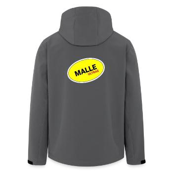 Autocollant ovale jaune Malle Ultras - Veste softshell homme en polyester recyclé Stanley/Stella - charbon - Dos - AI Model Male 185 light (185cm)