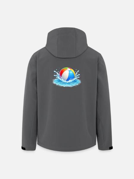 Bunter Wasserball im Meer  - Recycelte Männer Softshell-Jacke von Stanley/Stella - Schwarz