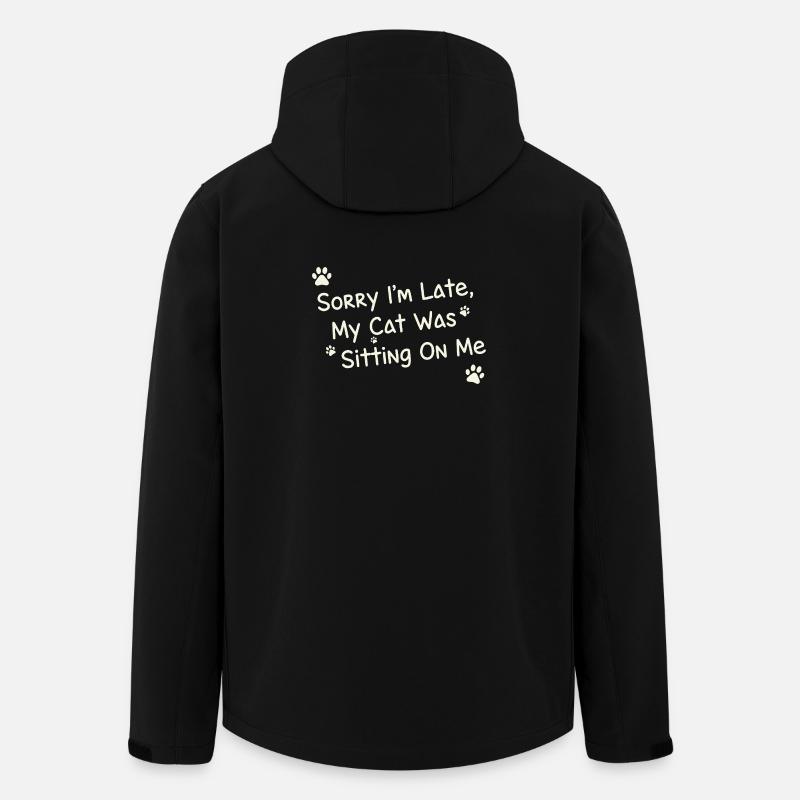 Entschuldigung, dass ich zu spät bin. Meine Katze saß auf mir, lustiges Haustier. - Recycelte Männer Softshell-Jacke von Stanley/Stella - Schwarz