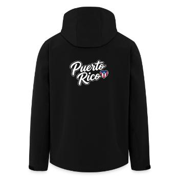 Puerto-Rico-Schrift mit Flaggenherz Patriotisch - Recycelte Männer Softshell-Jacke von Stanley/Stella - Schwarz - Hinten - AI Model Male 185 light (185cm)