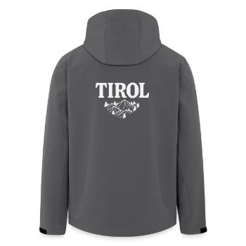 Tirol Bergsilhouette Alpenmotiv - Recycelte Männer Softshell-Jacke von Stanley/Stella - Anthrazit - Hinten - AI Model Male 185 light (185cm)
