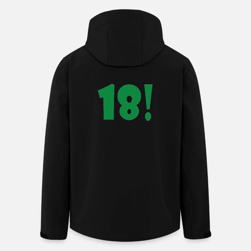 Vert 18 ! Impression exclusive - Veste softshell homme en polyester recyclé Stanley/Stella - noir