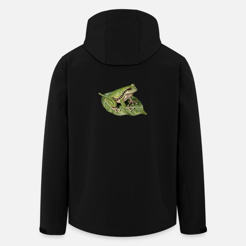 Grüner Frosch auf Blatt - Recycelte Männer Softshell-Jacke von Stanley/Stella - Schwarz