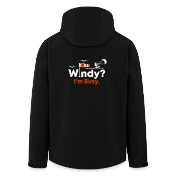 Kitesurf Kiteboard Vent Humour chargé - Veste softshell homme en polyester recyclé Stanley/Stella - noir - Dos - AI Model Male 185 light (185cm)