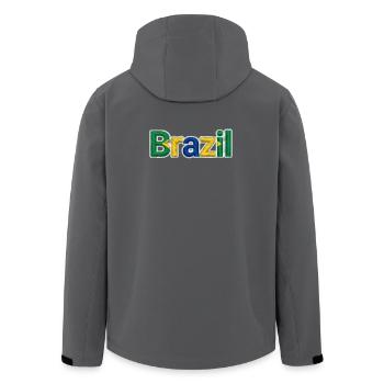 Brazil - Men’s Recycled Softshell Jacket by Stanley/Stella - anthracite - Back - AI Model Male 185 light (185cm)