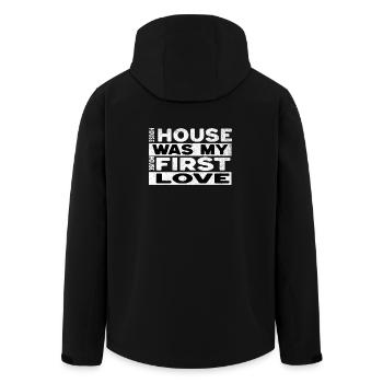 House Music Spruch - Recycelte Männer Softshell-Jacke von Stanley/Stella - Schwarz - Hinten - AI Model Male 185 light (185cm)