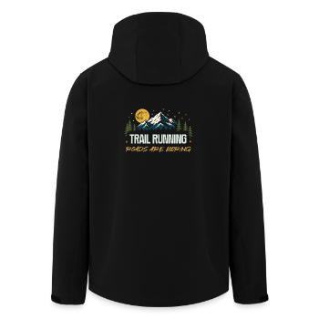Course en sentier - Les routes sont ennuyeuses - Veste softshell homme en polyester recyclé Stanley/Stella - noir - Dos - AI Model Male 185 light (185cm)