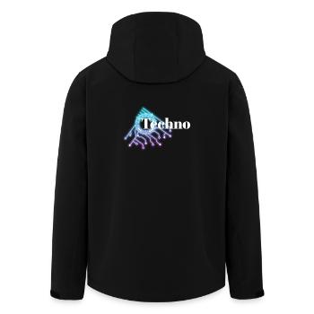 Techno-Kreisnebel - Recycelte Männer Softshell-Jacke von Stanley/Stella - Schwarz - Hinten - AI Model Male 185 light (185cm)