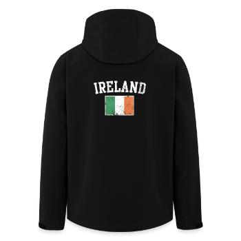 Irland Flagge Varsity Wappen Abschlag - Recycelte Männer Softshell-Jacke von Stanley/Stella - Schwarz - Hinten - AI Model Male 185 light (185cm)