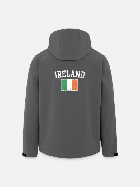 Emblème Varsity du drapeau irlandais - Veste softshell homme en polyester recyclé Stanley/Stella - noir