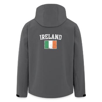Irland Flagge Varsity Wappen Abschlag - Recycelte Männer Softshell-Jacke von Stanley/Stella - Anthrazit - Hinten - AI Model Male 185 light (185cm)