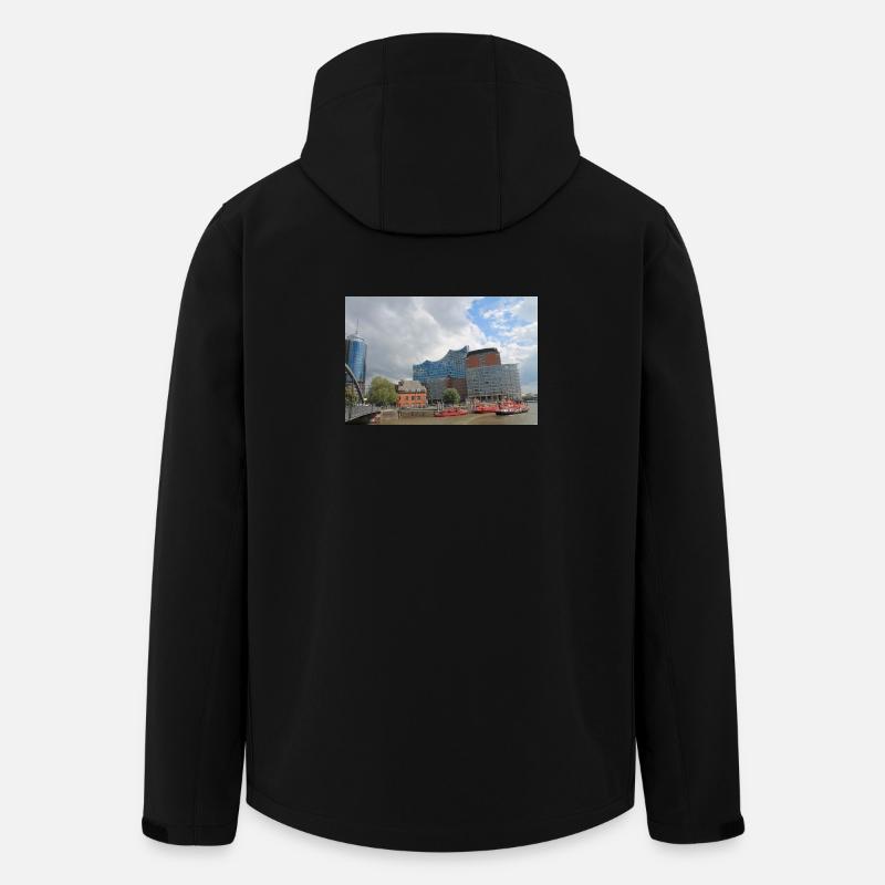 Hamburger Konzerthaus - Recycelte Männer Softshell-Jacke von Stanley/Stella - Schwarz