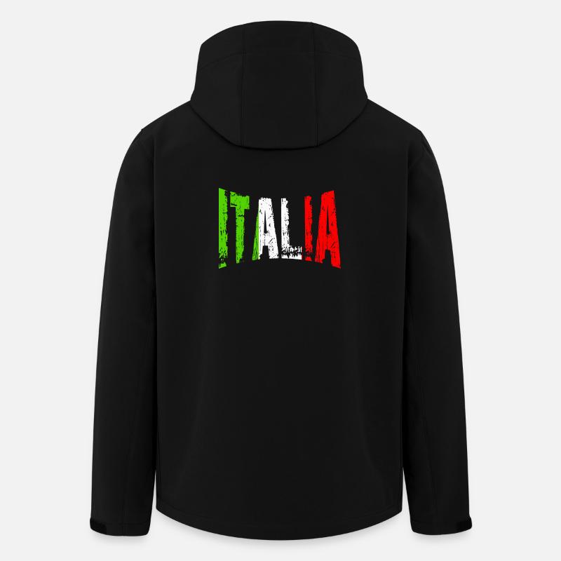 Fanartikel Italien Fußball Pizza - Recycelte Männer Softshell-Jacke von Stanley/Stella - Schwarz