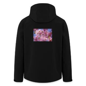 Fleurs de cerisier suivies de fleurs roses - Veste softshell homme en polyester recyclé Stanley/Stella - noir - Dos - AI Model Male 185 light (185cm)